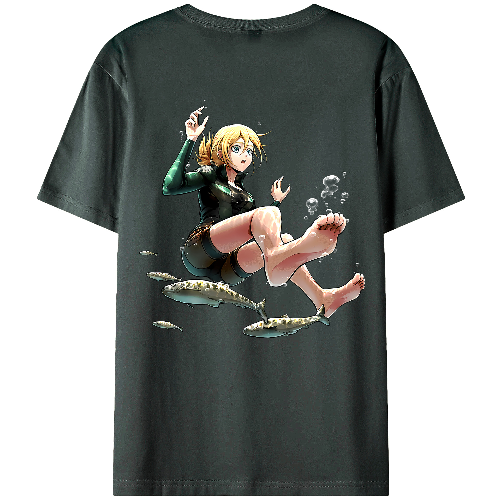 （画像用） 進撃の巨人 クリスタ·レンズ Attack on Titan Christa Lenz 綿100％ メンズ半袖Tシャツ（バックプリント） 通気性